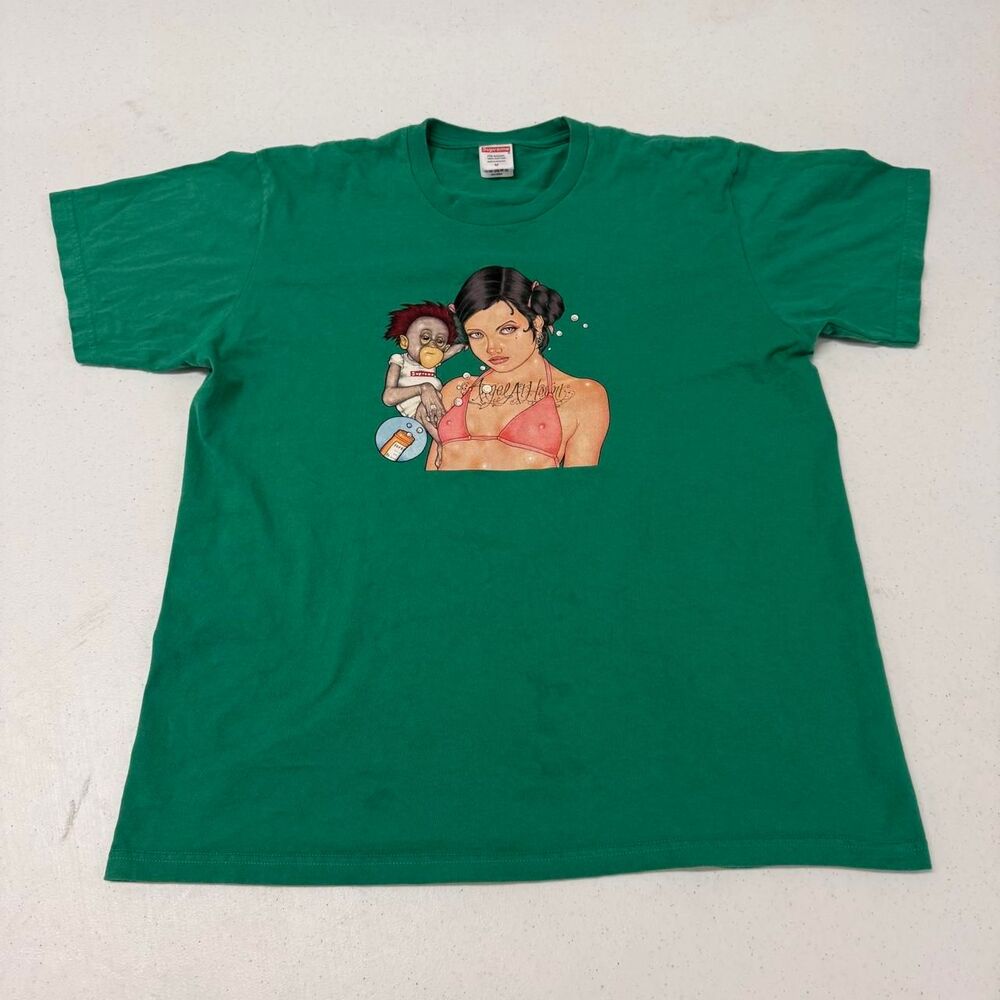 Supreme Men's Green T-shirt